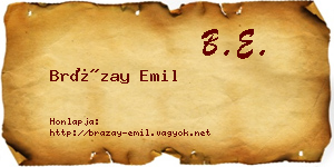 Brázay Emil névjegykártya